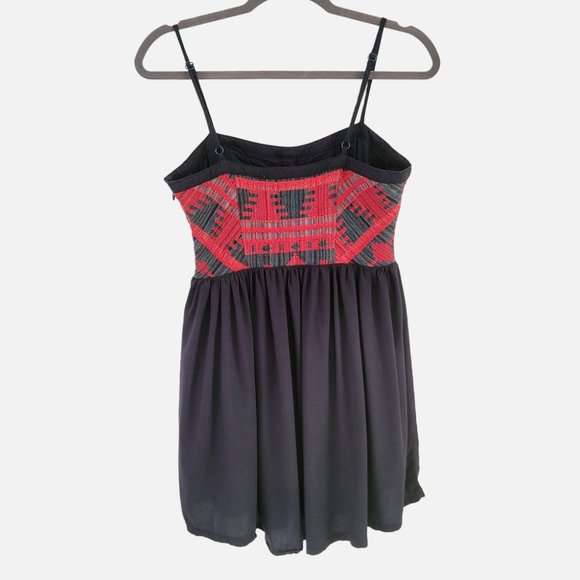 UO Staring at Stars Red and Navy Fit and Flare Embroidered Mini Dress - … - Picture 5 of 11